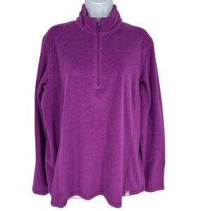 REI Co-Op Womens Purple Fleece Pullover 1/4 Zip Long Sleeve Jacket XXL